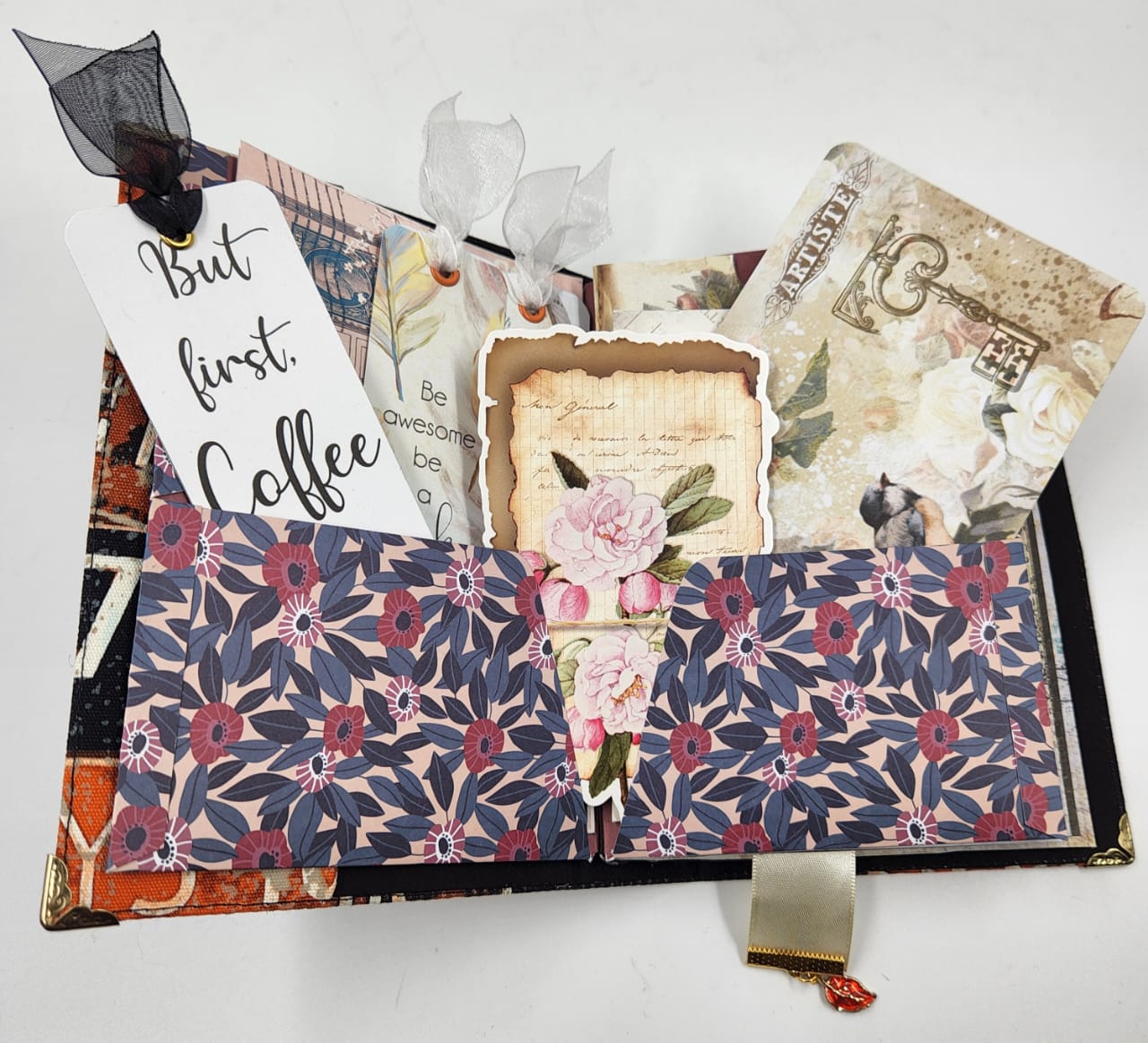 Small Vintage Flora Fabric Journal