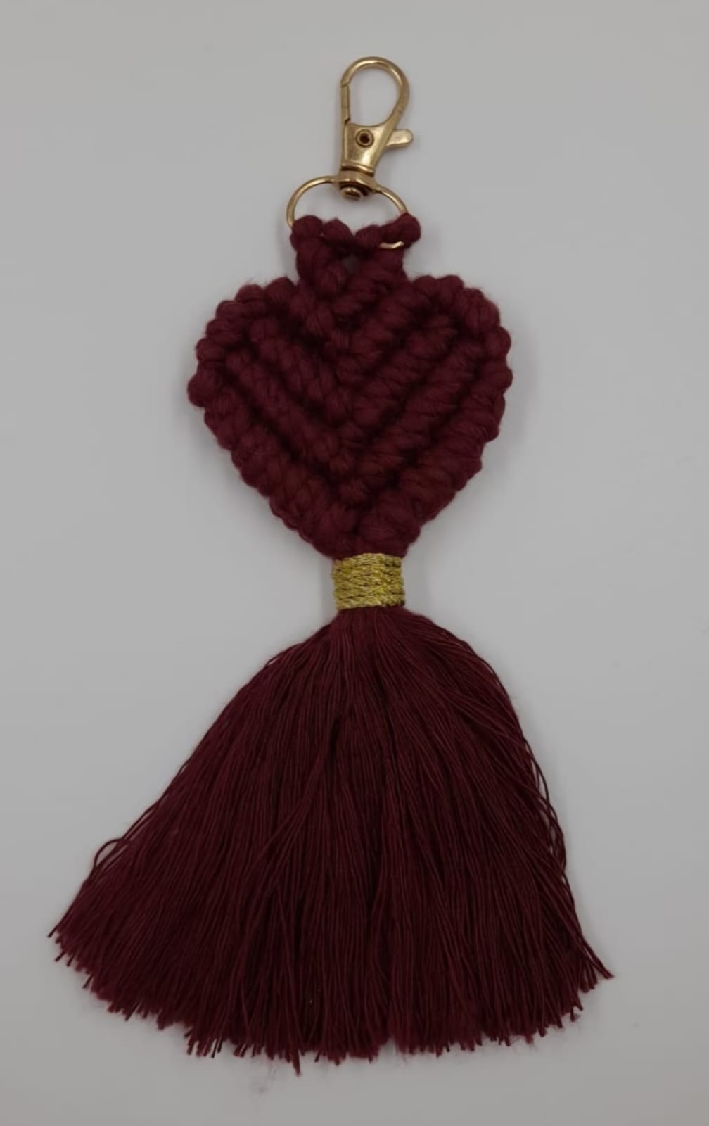 Macrame Heart Keychains