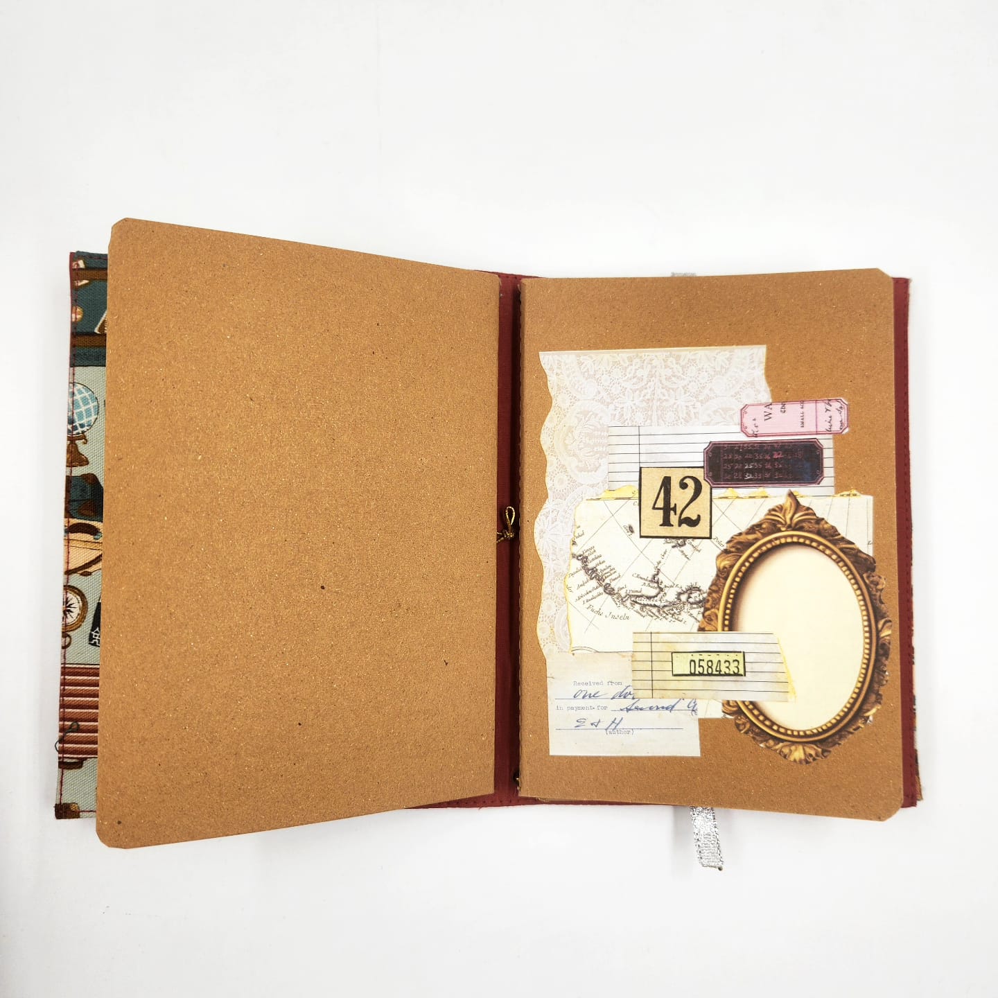 Small blue luggage fabric journal