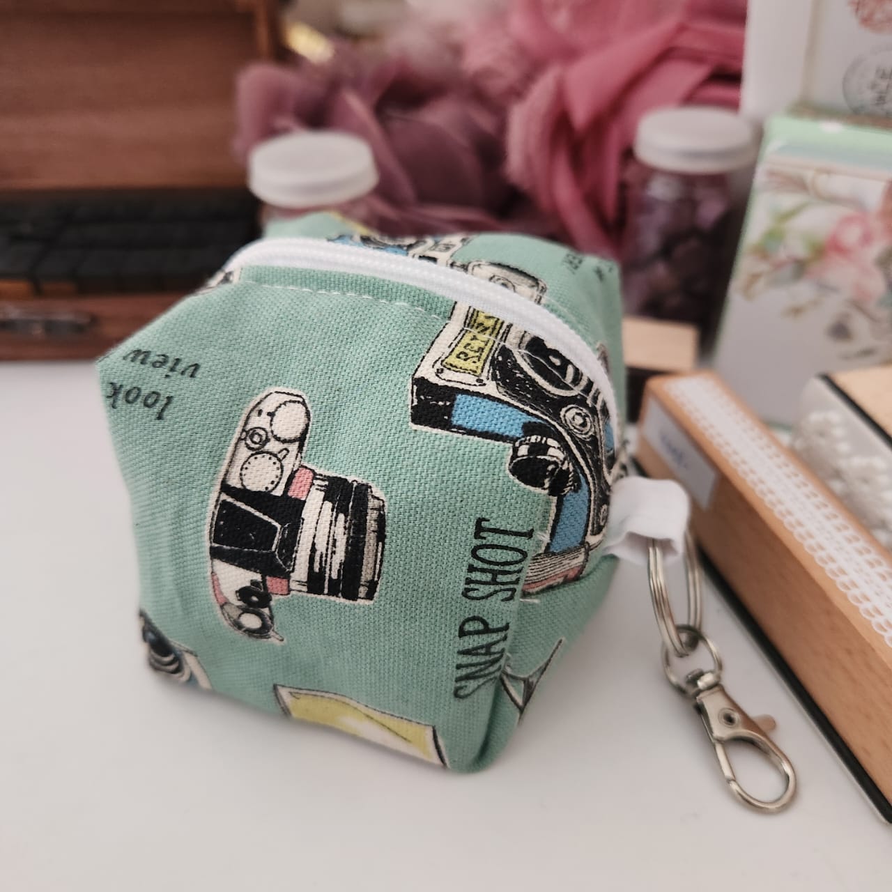 Camera Fabric cube Pouch