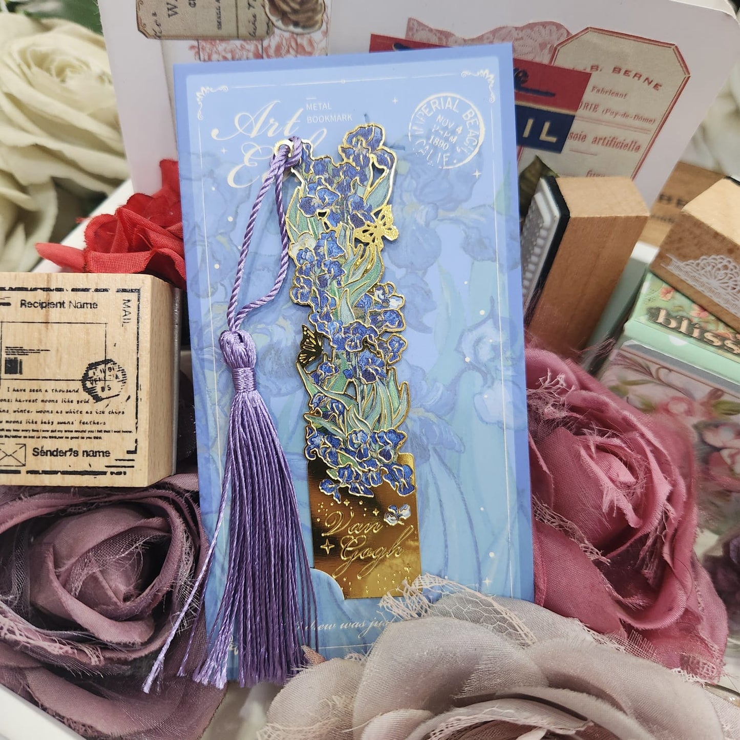 Purple Butterfly Metal Bookmark