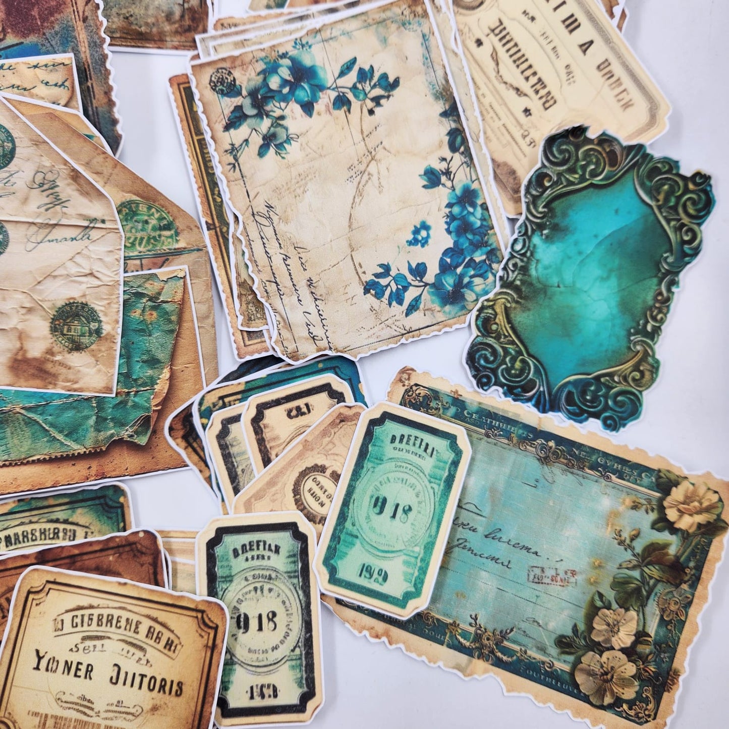 TEAL SCRAPBOOK FUSSY CUT OUTS