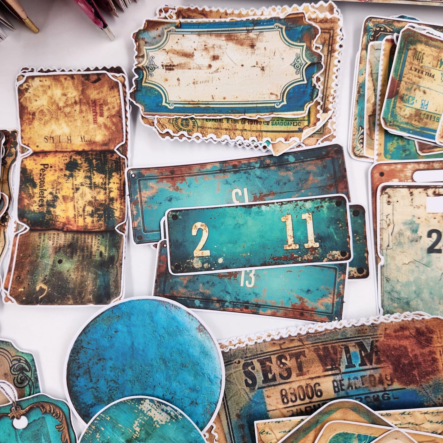 TEAL SCRAPBOOK FUSSY CUT OUTS