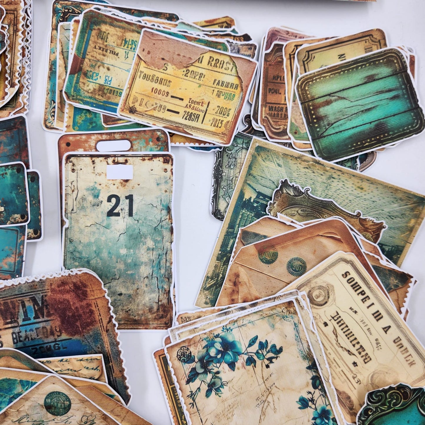 TEAL SCRAPBOOK FUSSY CUT OUTS