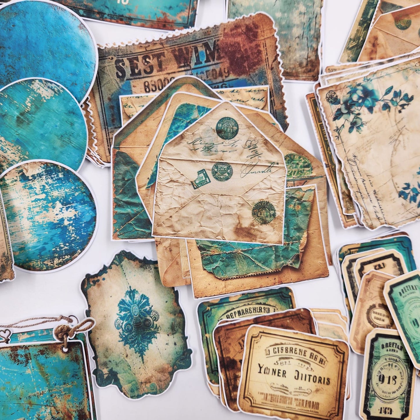 TEAL SCRAPBOOK FUSSY CUT OUTS