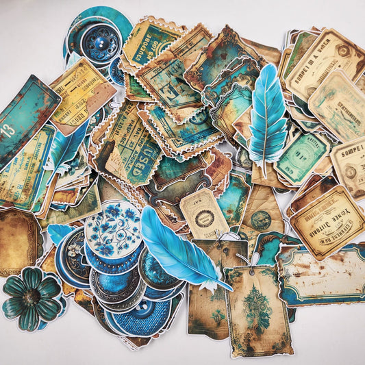 TEAL SCRAPBOOK FUSSY CUT OUTS