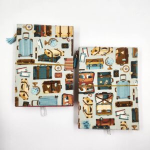 Small blue luggage fabric journal